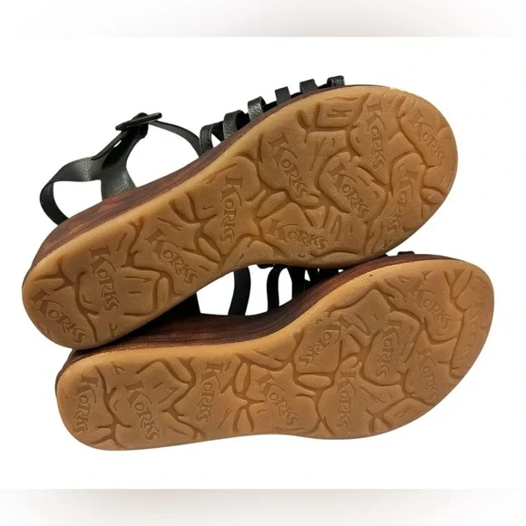 Korks Marley Strappy Wedge Sandals in Black Size 10 NEW!! - Picture 8 of 9